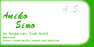 aniko simo business card