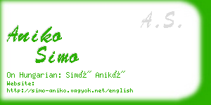 aniko simo business card